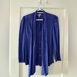 Royal blue Juicy Couture bow blouse